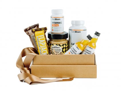 darcekova krabicka plna vitaminov C vitaminov D3 cerealne tycinky znacky cerea medova mnamka zazvorova honeyshop a vitaminove shoty ginger curcuma 5
