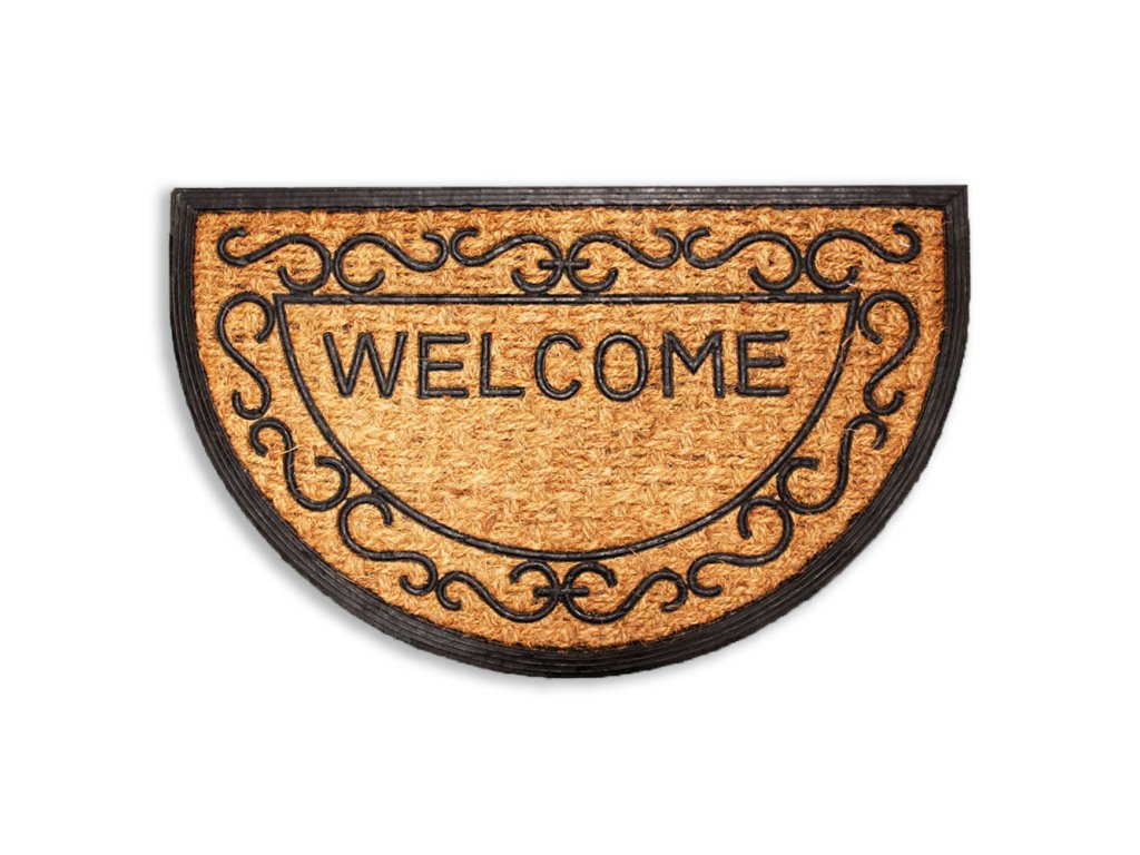 130122 1 rohozka z kokosovych vlaken pulkruh welcome 45x75 cm