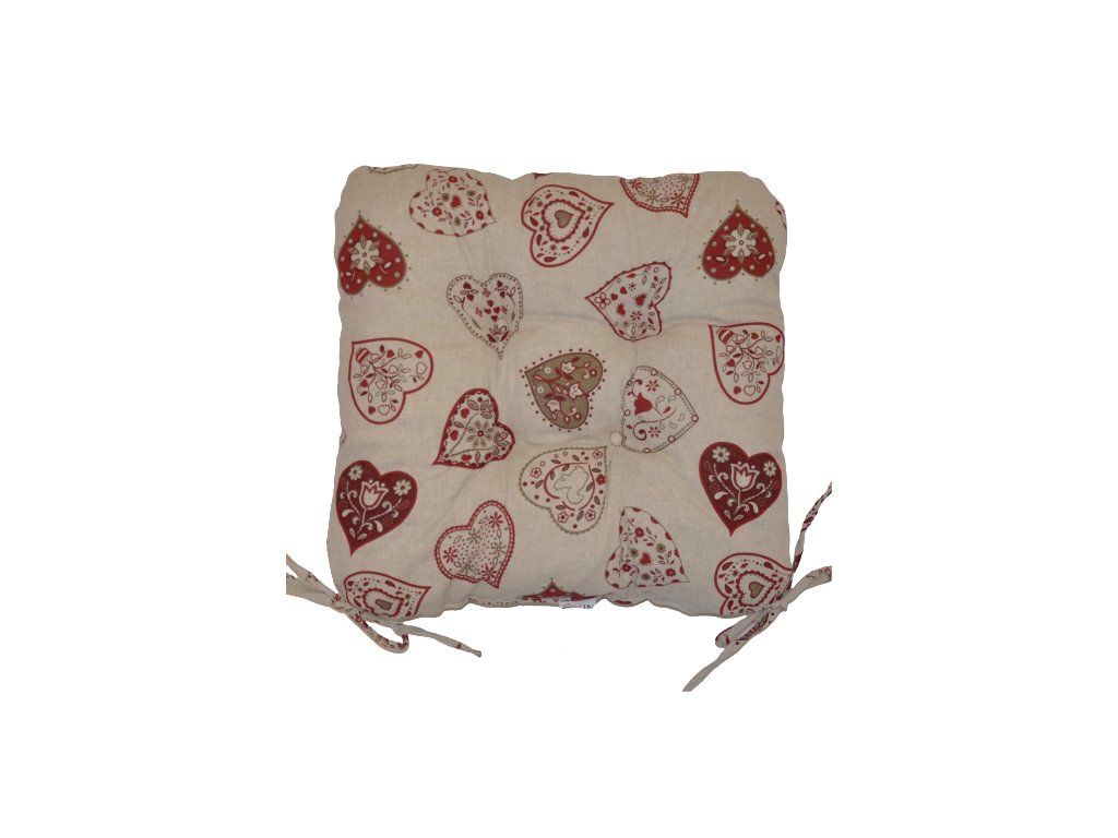 134131 sedak uni barva motiv cervena srdce