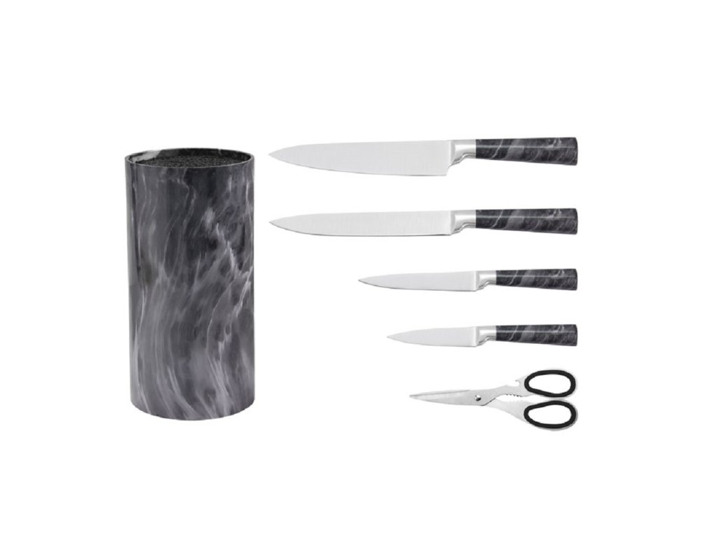 141390 sada kuchynskych nozu v mramorovem stojanu 6 ks