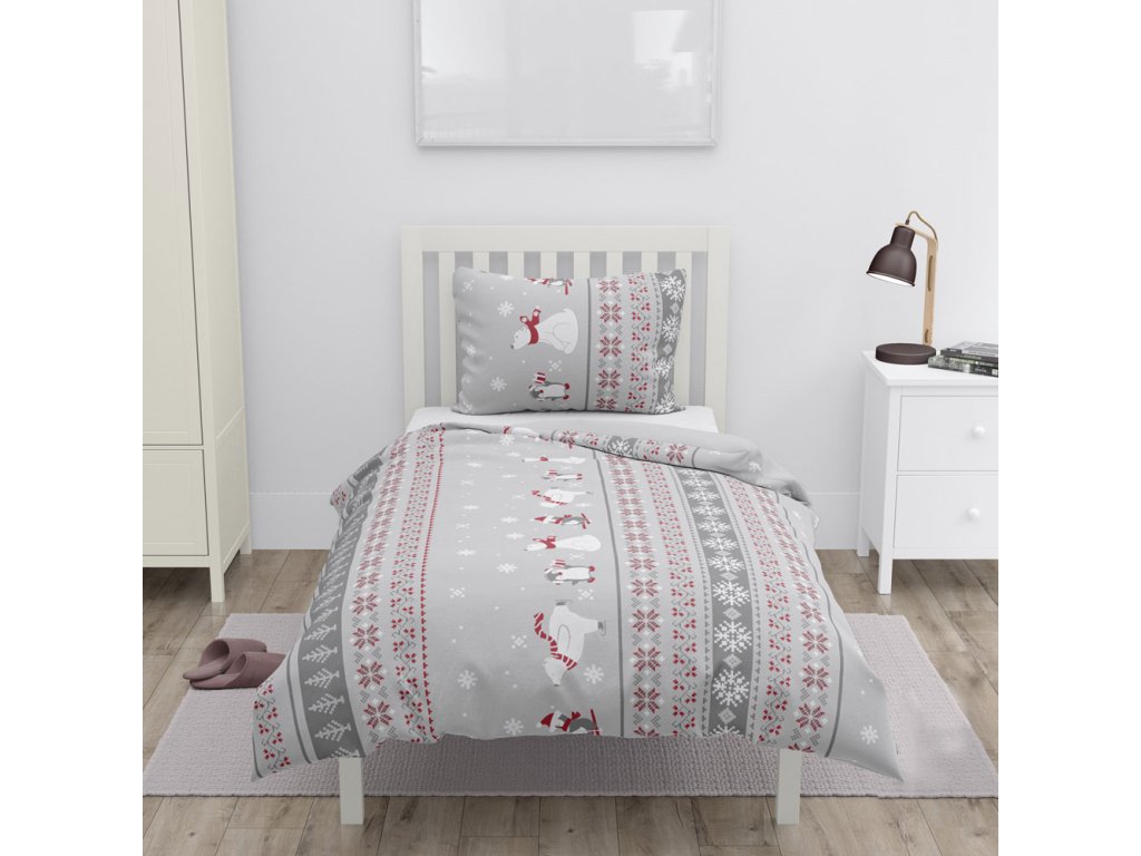 141693 2 povleceni mikroflanel zimni zviratka