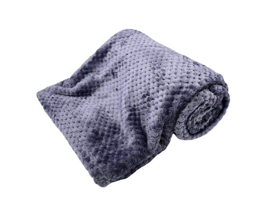 158423 mikroflanelova deka antracit s texturou