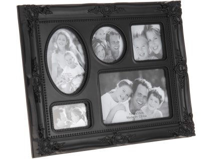 163274 fotoramecek na 5 fotek cerna barva