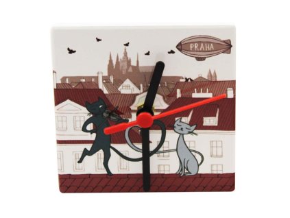 12165 gifty city hodiny 11 cm prague cat