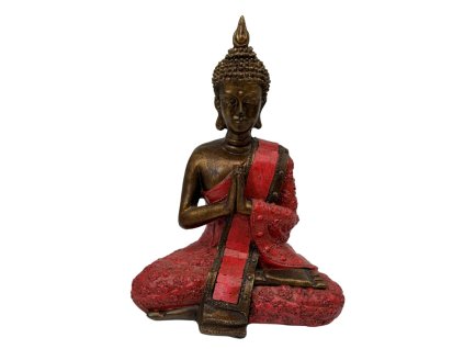 138901 home elements buddha 20 cm barva cervena