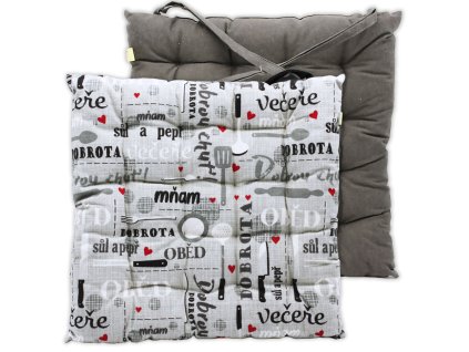 HOME ELEMENTS Podsedák prošívaný 40x40 cm, Dobrou chuť, set 4 ks (Množství 1 ks)