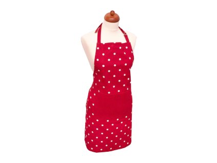 30629 kuchynska zastera cervena s bilymi puntiky
