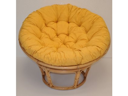 135814 ratanovy papasan 100 cm medovy polstr zluty melir