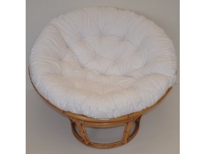 80259 ratanovy papasan 110 cm medovy bily polstr