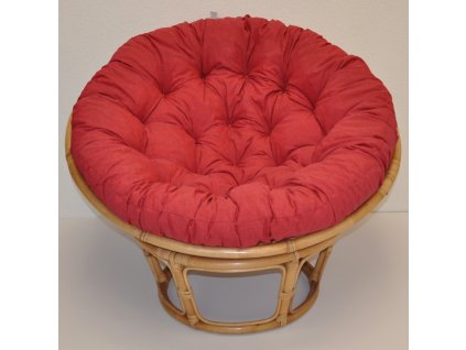 80364 ratanovy papasan 110 cm medovy polstr cerveny melir