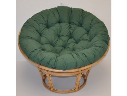 80406 ratanovy papasan 110 cm medovy polstr zeleny tmavy melir