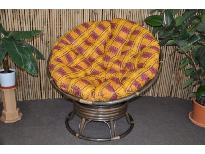 80517 ratanovy papasan houpaci hnedy polstr okrovy