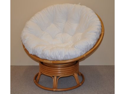80532 ratanovy papasan houpaci medovy polstr bily