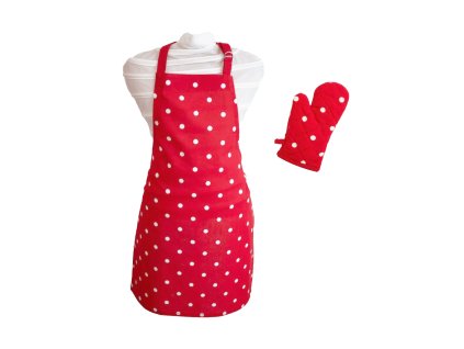 81705 arome home detska sada zastera a chnapka 50 70 10 22 cm cervena s bilymi puntiky