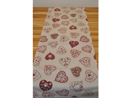 134548 ubrus behoun cervena srdce
