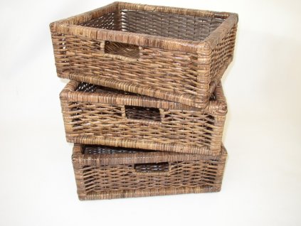 81039 zasuvka ratanova hneda set 3 kusy