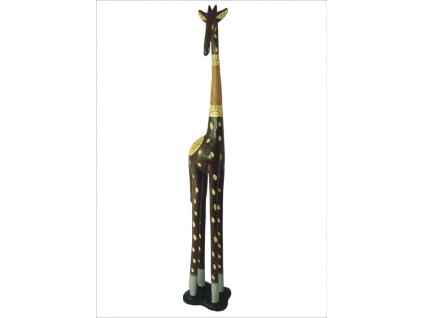 81060 drevena zirafa afrika cerna 1m