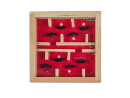 140268 drevena hra bludiste cervena