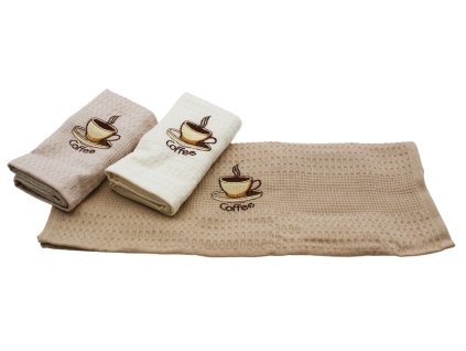 142437 kuchynske uterky 40x40cm darkove baleni 3ks cofee