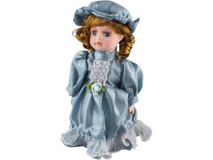 142545 porcelanova panenka 20 cm svetlemodre saty