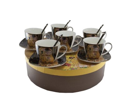 144116 home elements sada 6 ks salky 250 ml s podsalky a lzickami klimt polibek tmavy
