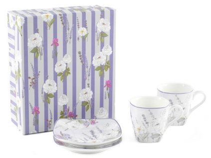 144257 home elements sapo sada espresso 75 ml dva salky se lzickami levandule