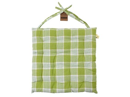 HOME ELEMENTS Podsedák prošívaný 40*40 cm, bílozelené káro, set 4 ks (Množství 1 ks)