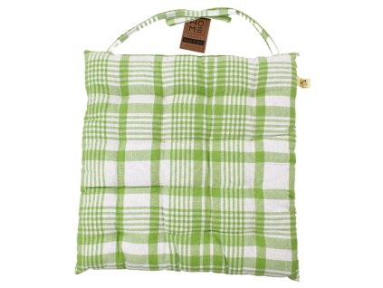 HOME ELEMENTS Podsedák prošívaný 40*40 cm, zelenobílé kostky, set 4ks (Množství 1 ks)
