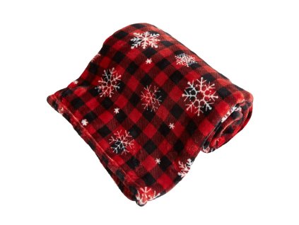 149446 2 mikroflanelova deka karo s vlockami