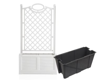 153937 3 truhlik s okrasnou mrizi separe vcetne nadoby bily