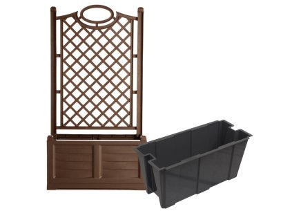 153943 3 truhlik s okrasnou mrizi separe vcetne nadoby hneda