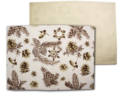 HOME ELEMENTS Prostírání 33*45 cm 6ks, Šišky (Množství 6 ks)