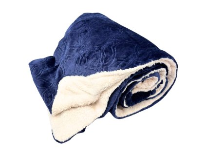158459 home elements deka 150 x 200 cm s berankem mikroflanel tmave modra jacquard