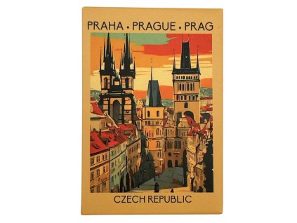 158639 gifty city plechovy magnet 8x5 5 cm retro mostecka vez