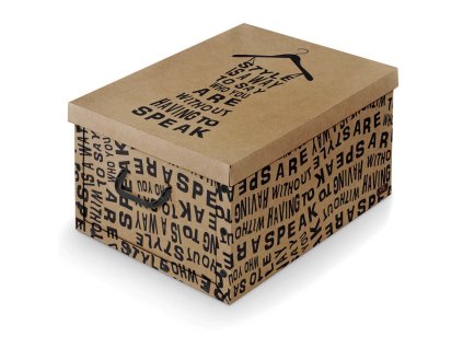 159596 ulozny box kraft cerny napis