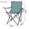 Křeslo kempingové skládací, zelené (Množství 1 ks)