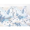 Povlečení saténové, Modré listy s mandalou (Rozměry 140 x 200 cm)