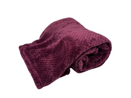 155642 1 mikroflanelova deka bordo s texturou