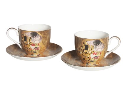 147671 home elements sada dvou porcelanovych hrnku 270 ml s podsalky klimt polibek tmavy