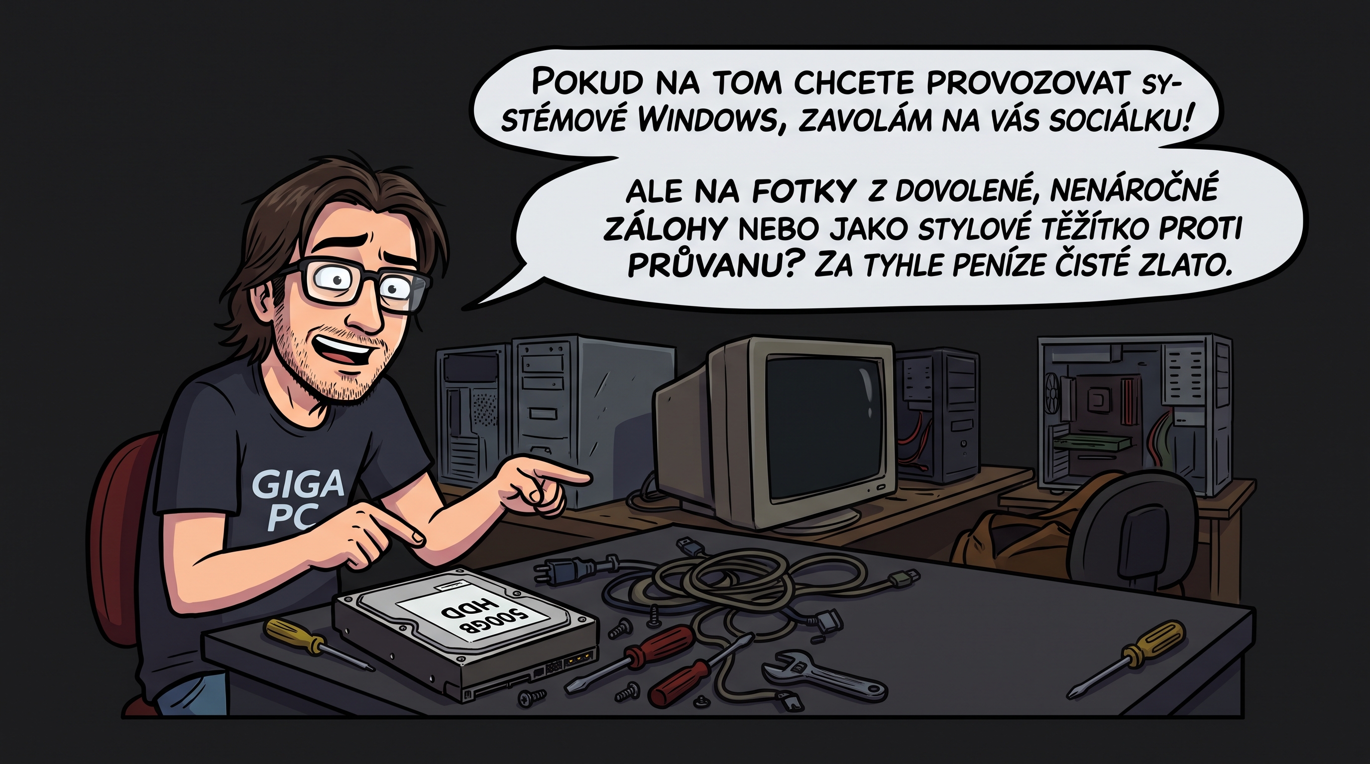 Technik GIGA PC doporučuje HDD 1 TB na zálohy a fotky, ne jako systémový disk