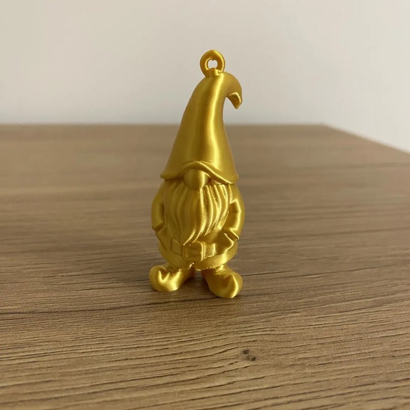 Vousatý skřítek – vánoční ozdoba z 3D tisku