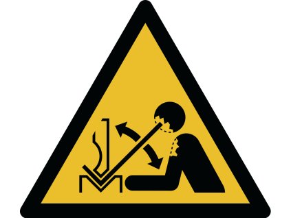 ISO 7010 W032 warning; rapid movement of workpiece in press brake machine