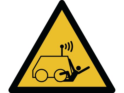ISO 7010 W037 warning; injury from automated or remote controlled vehicles