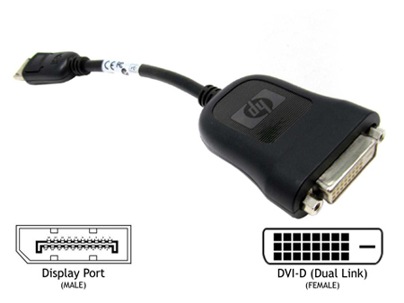 HP DisplayPort na DVI-D
