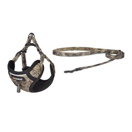 Dogness walking set leash 1,5m +harness for dog (moro)