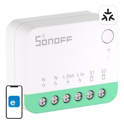 Sonoff MINIR4M Matter smart WiFi mini switch (HomeKit, SmartThings, Home Assistant).  Sonoff