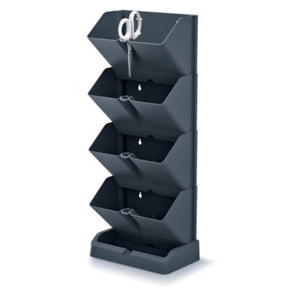 Květináče vertikální s nůžkami na bylinky MINI CASCADE antracit