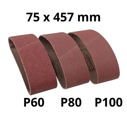 Sada brusných pásů 75x457mm 3ks  ASIST