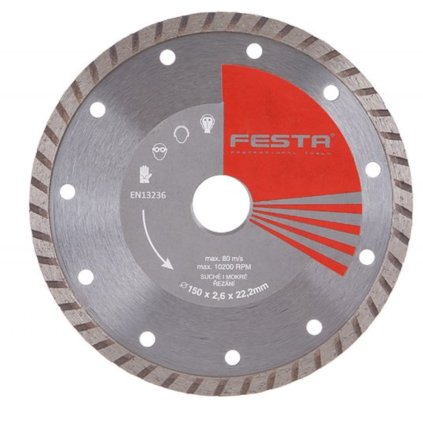 Kotouč diamantový FESTA TURBO 150x2.6x22.2mm  FESTA