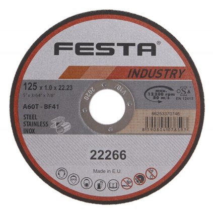 Kotouč řezný FESTA INDUSTRY na kov 125x1x22.2mm  FESTA